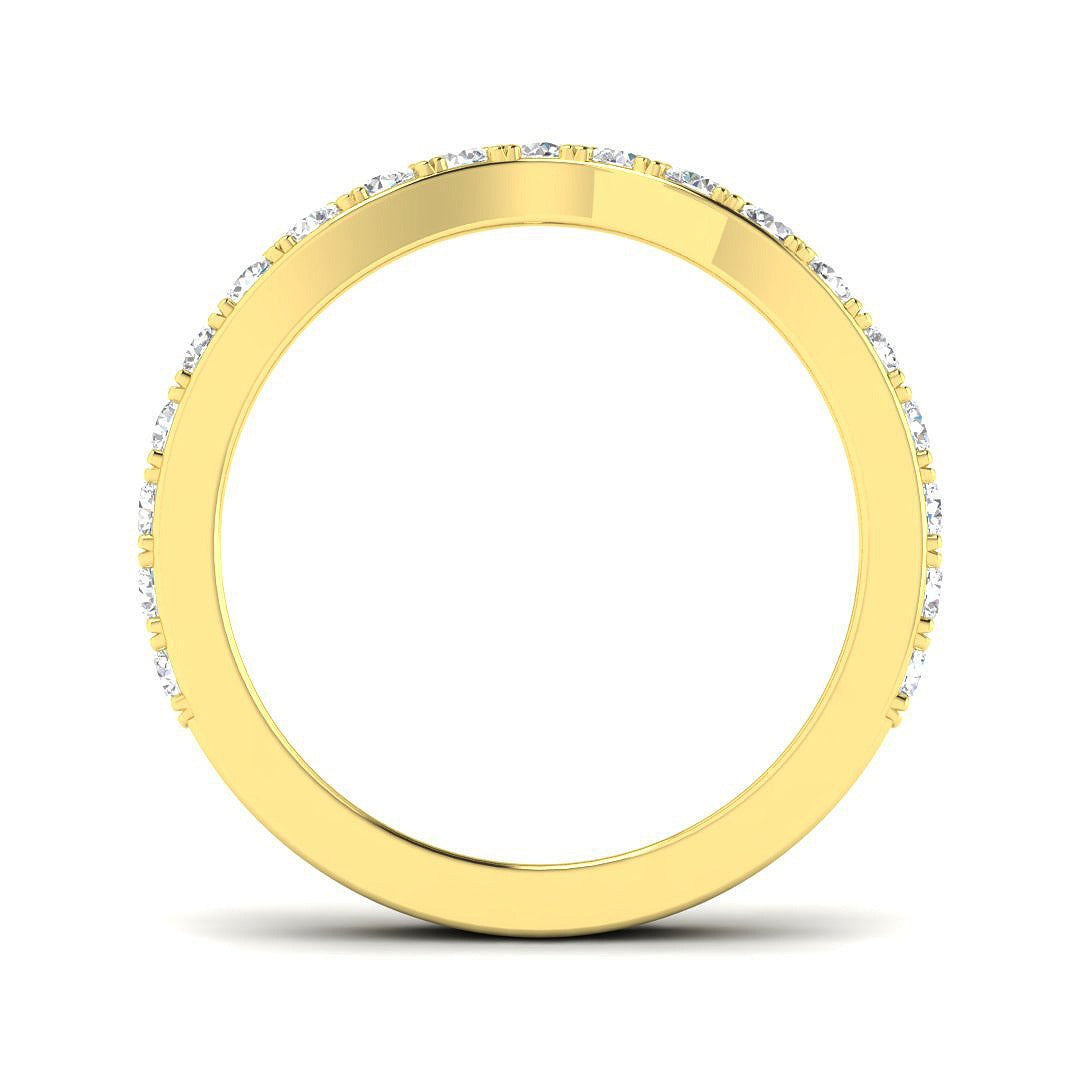 Luxury Diamond Wishbone Ring in 10K/14K gold and platinum with certified lab-grown or natural diamonds