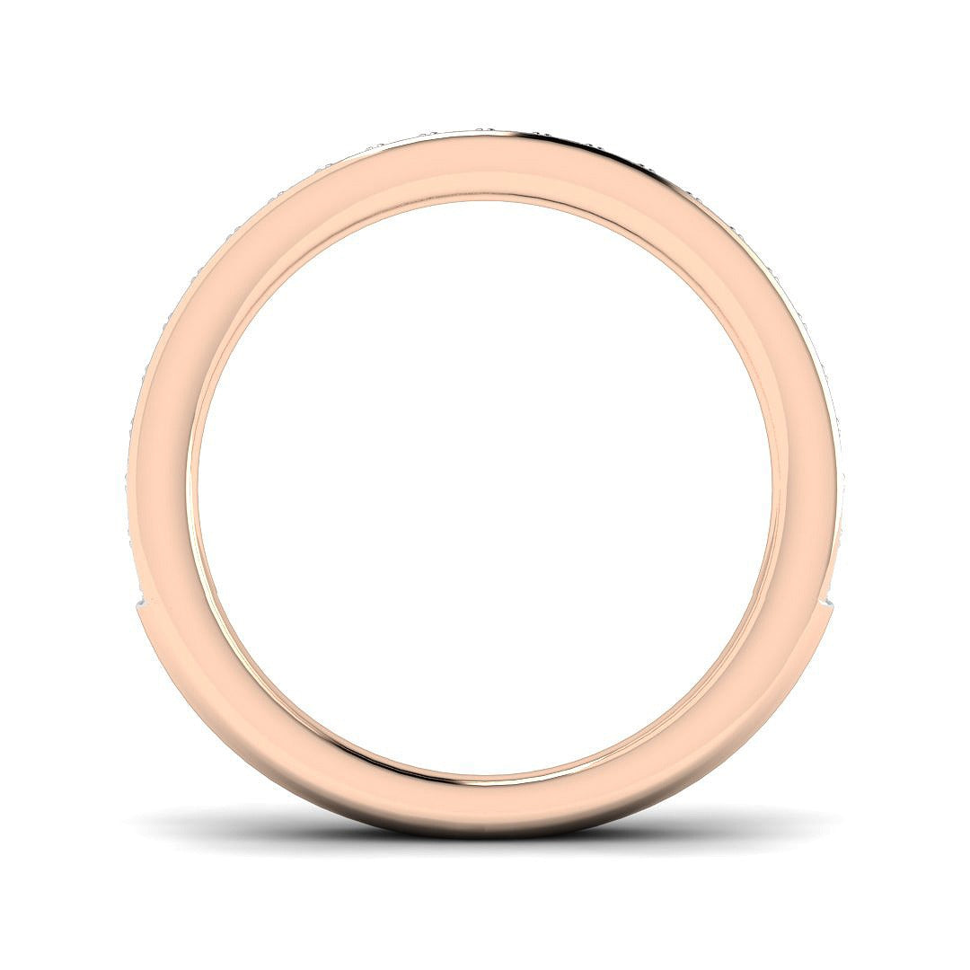 Diamond Half Eternity Ring in 10K/14K gold and platinum with certified lab-grown or natural diamonds