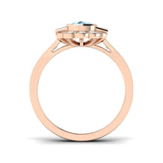 Cushion Cut Aquamarine Ring with Natural Diamonds - Vintage Ring in 10K/14K gold and platinum with certified lab-grown or natural diamonds