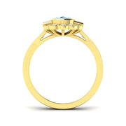 Cushion Cut Aquamarine Ring with Natural Diamonds - Vintage Ring in 10K/14K gold and platinum with certified lab-grown or natural diamonds