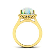 Diamond Ekher Opal Ring in 10K/14K gold and platinum with certified lab-grown or natural diamonds