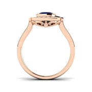 Diamond Oxkhott Blue Sapphire Ring in 10K/14K gold and platinum with certified lab-grown or natural diamonds