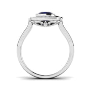 Diamond Oxkhott Blue Sapphire Ring in 10K/14K gold and platinum with certified lab-grown or natural diamonds
