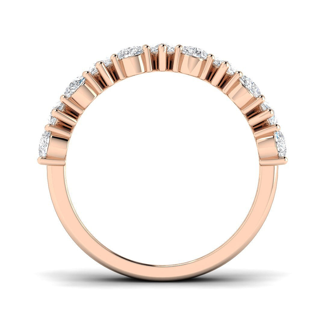 Diamond Half Eternity Ring in 10K/14K gold and platinum with certified lab-grown or natural diamonds