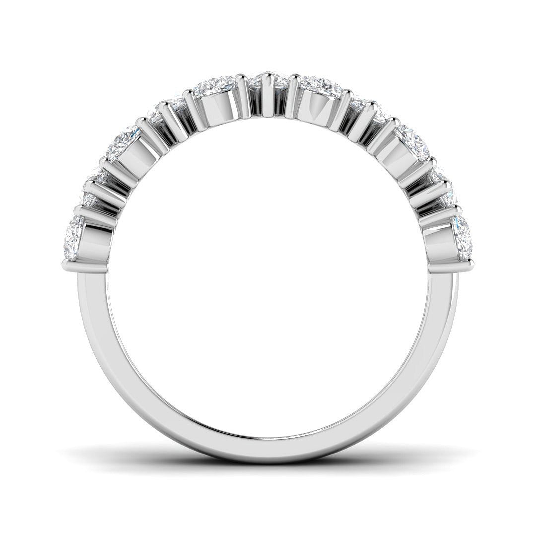 Diamond Half Eternity Ring in 10K/14K gold and platinum with certified lab-grown or natural diamonds