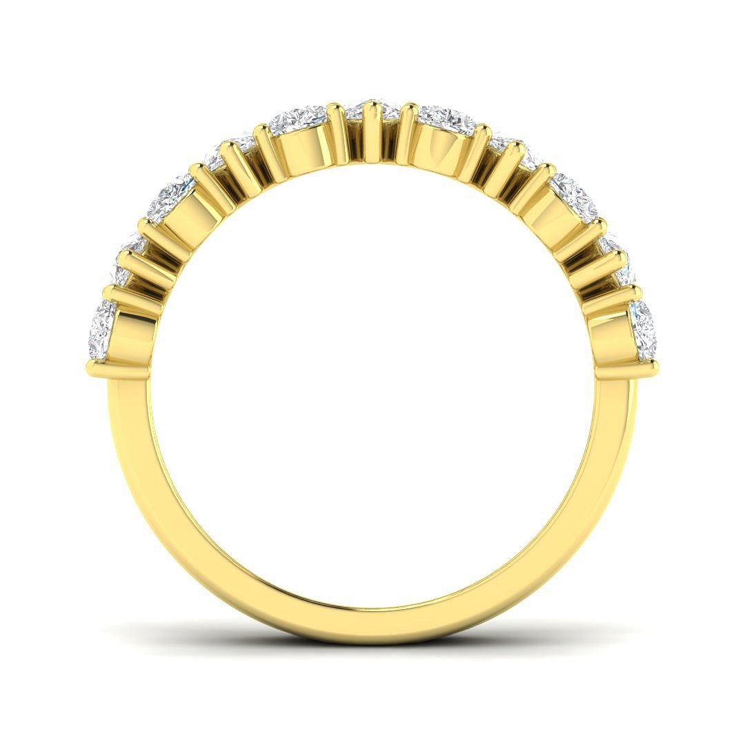 Diamond Half Eternity Ring in 10K/14K gold and platinum with certified lab-grown or natural diamonds