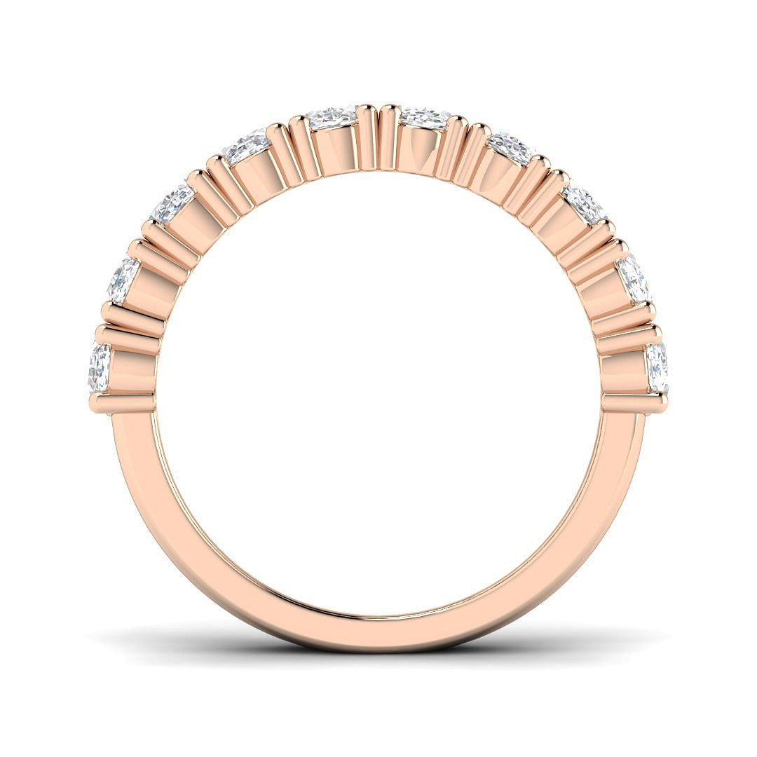 Diamond Half Eternity Ring in 10K/14K gold and platinum with certified lab-grown or natural diamonds