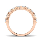 Diamond Half Eternity Ring in 10K/14K gold and platinum with certified lab-grown or natural diamonds