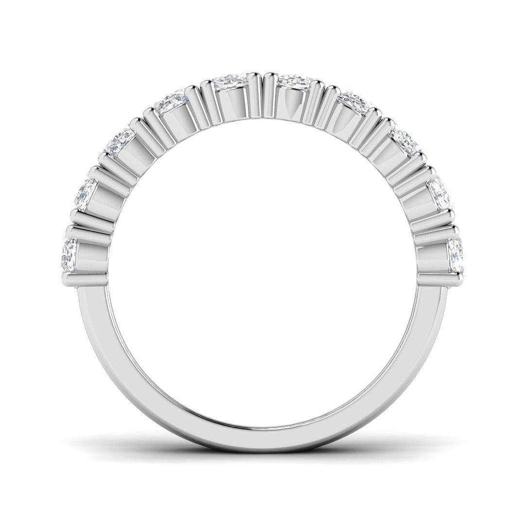 Diamond Half Eternity Ring in 10K/14K gold and platinum with certified lab-grown or natural diamonds