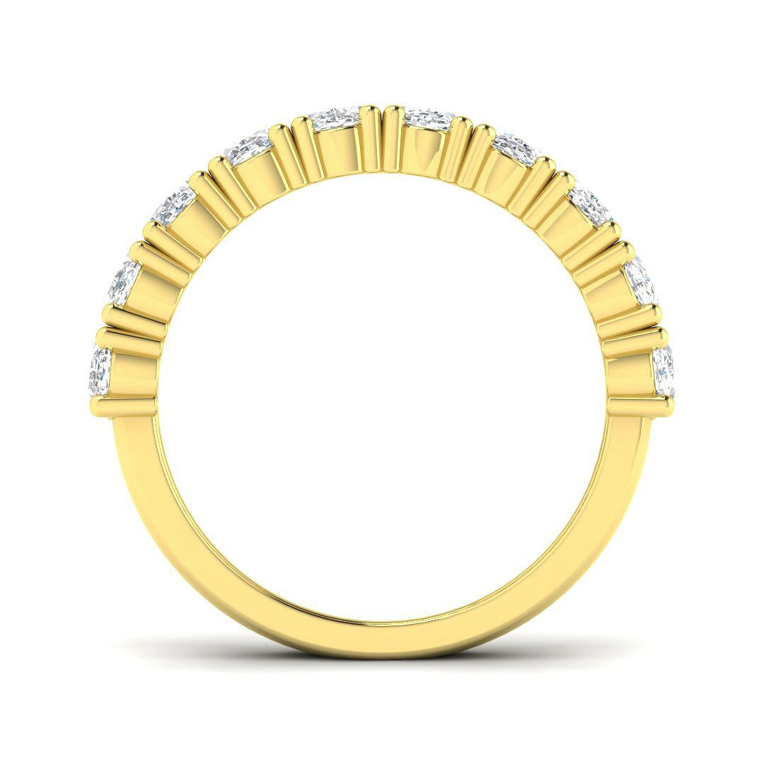 Diamond Half Eternity Ring in 10K/14K gold and platinum with certified lab-grown or natural diamonds