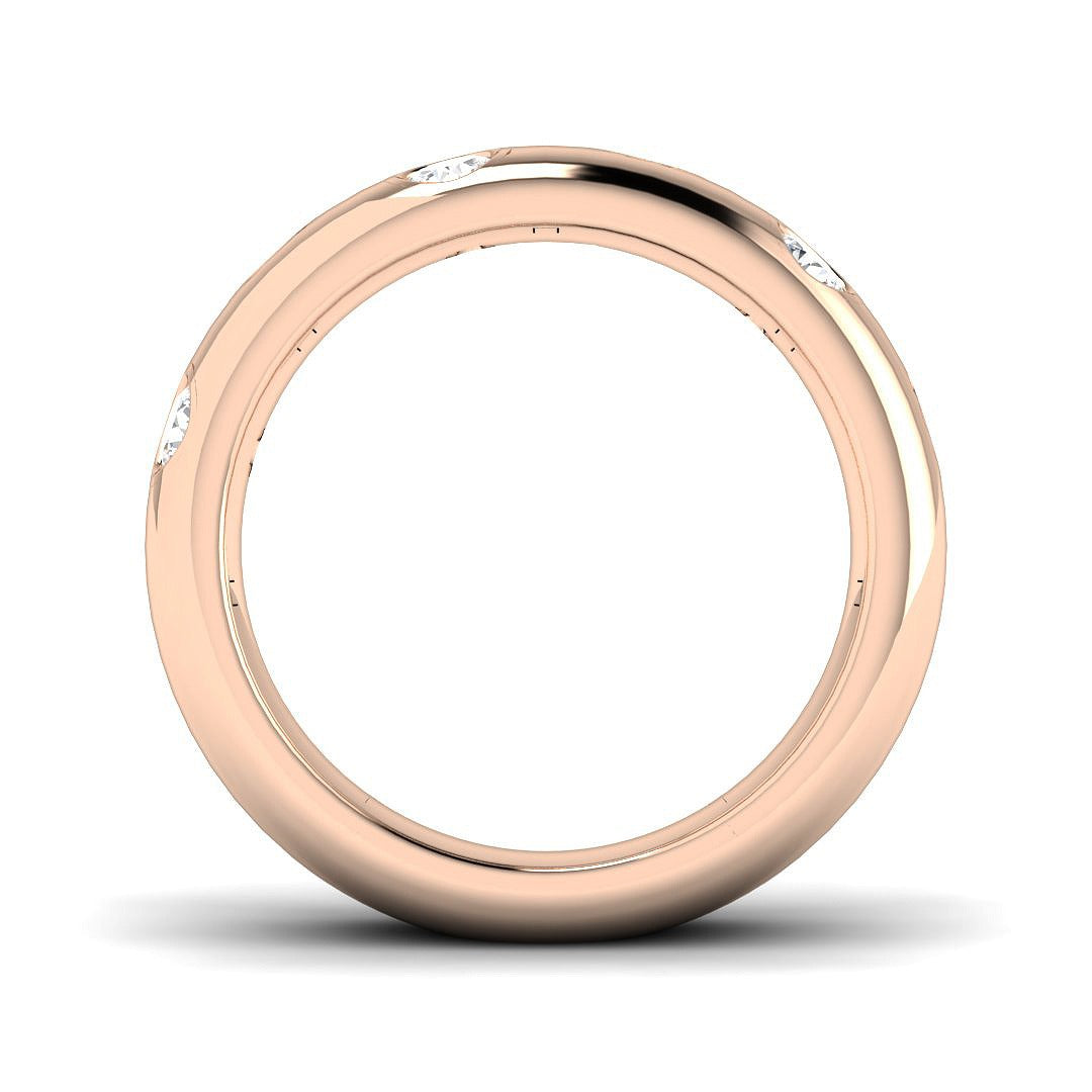 Diamond Half Eternity Ring in 10K/14K gold and platinum with certified lab-grown or natural diamonds