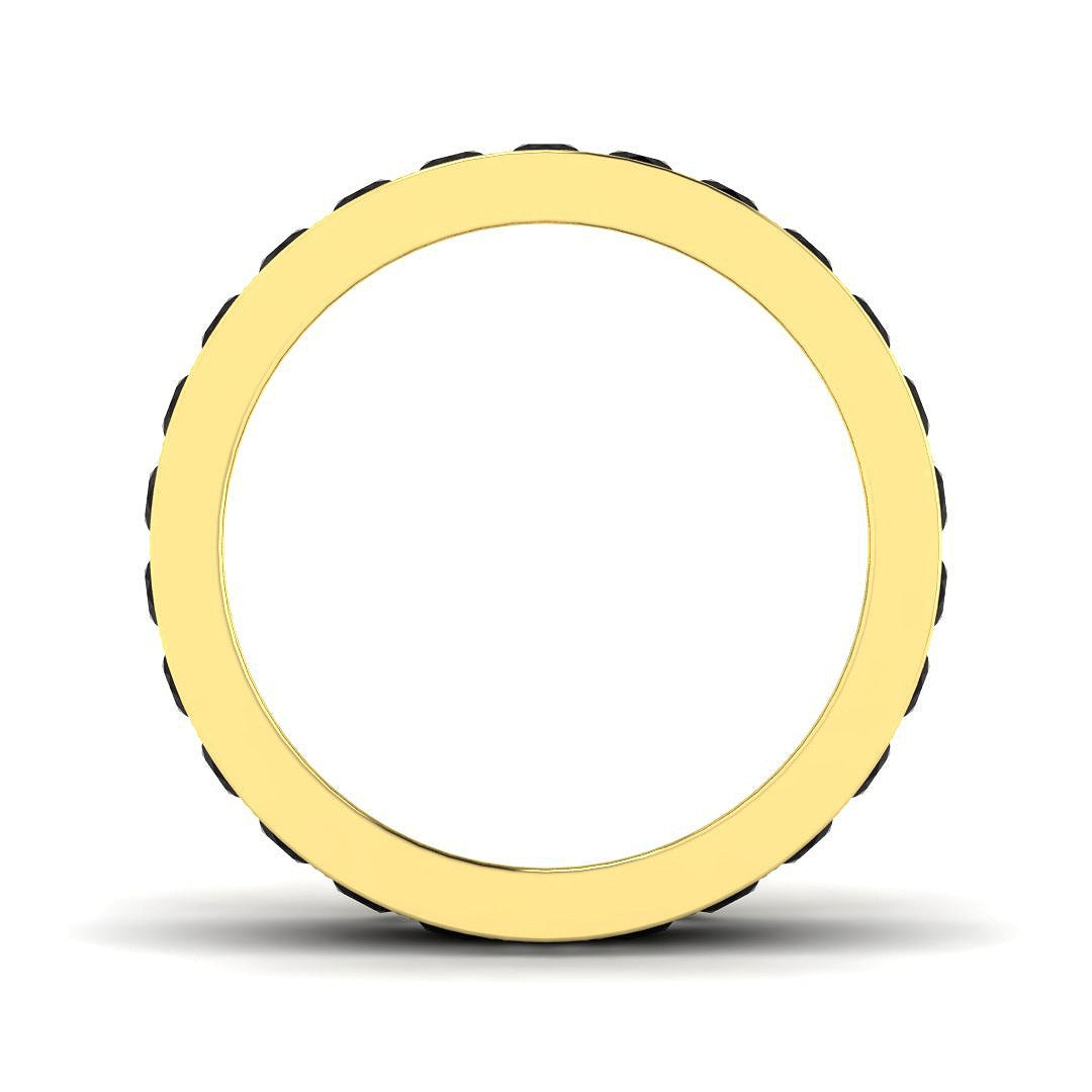 Black & Round Diamond Full Eternity Ring in 10K/14K gold and platinum with certified lab-grown or natural diamonds