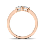Round & Pear Diamond Two-Stone Ring in 10K/14K gold and platinum with certified lab-grown or natural diamonds