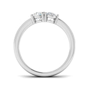 Round & Pear Diamond Two-Stone Ring in 10K/14K gold and platinum with certified lab-grown or natural diamonds