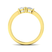 Round & Pear Diamond Two-Stone Ring in 10K/14K gold and platinum with certified lab-grown or natural diamonds