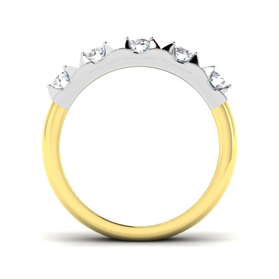 Diamond Kibwessy 5 Stone Ring in 10K/14K gold and platinum with certified lab-grown or natural diamonds