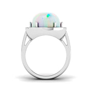 Diamond Mobtacute Opal Ring in 10K/14K gold and platinum with certified lab-grown or natural diamonds