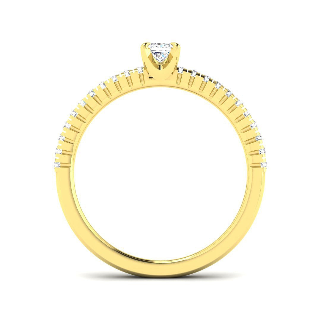 Diamond Portchekter Engagement Ring in 10K/14K gold and platinum with certified lab-grown or natural diamonds
