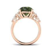 Lab-Grown Green Tourmaline Pear Ring in 10K/14K gold and platinum with certified lab-grown or natural diamonds