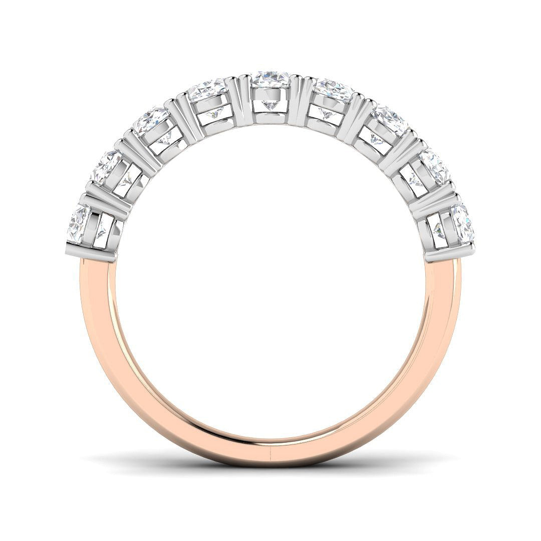 Oval Diamond Half Eternity Ring in 10K/14K gold and platinum with certified lab-grown or natural diamonds