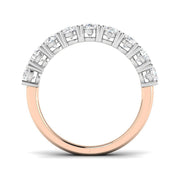 Oval Diamond Half Eternity Ring in 10K/14K gold and platinum with certified lab-grown or natural diamonds