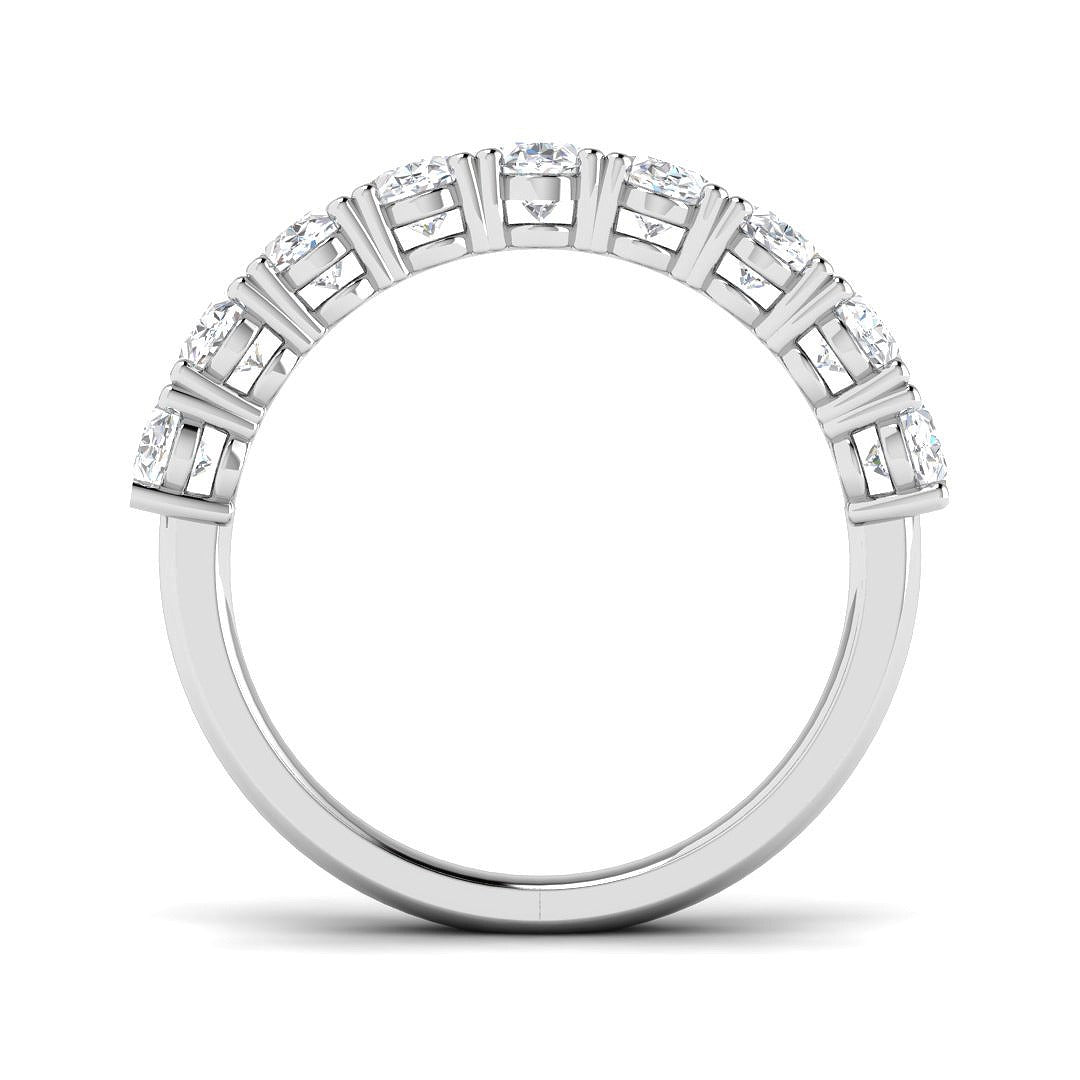 Oval Diamond Half Eternity Ring in 10K/14K gold and platinum with certified lab-grown or natural diamonds