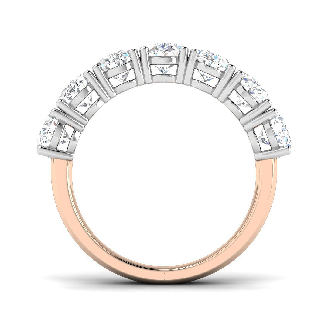 3.50Ct Oval 7 Stone Diamond Ring in 10K/14K gold and platinum with certified lab-grown or natural diamonds