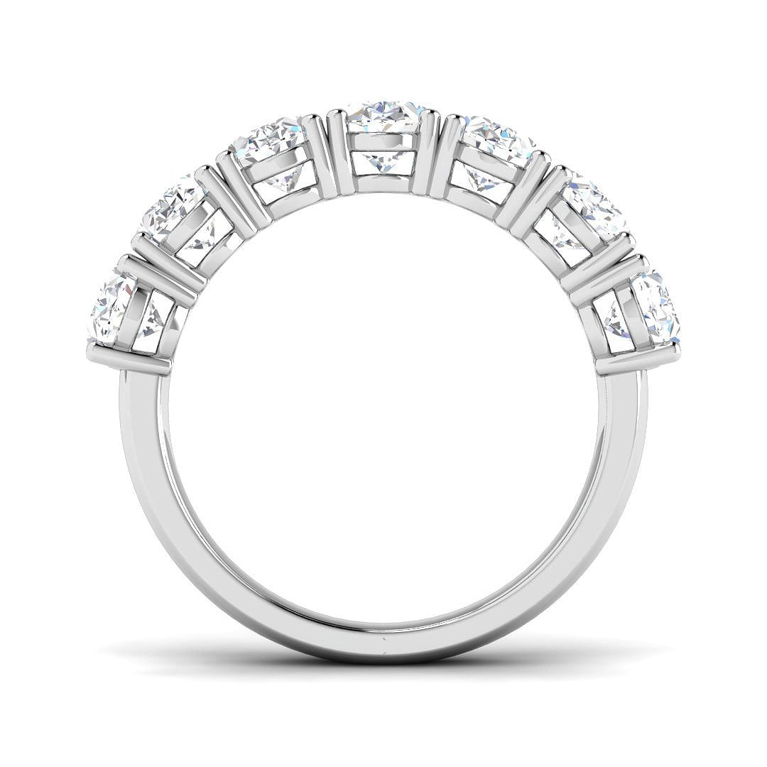 3.50Ct Oval 7 Stone Diamond Ring in 10K/14K gold and platinum with certified lab-grown or natural diamonds