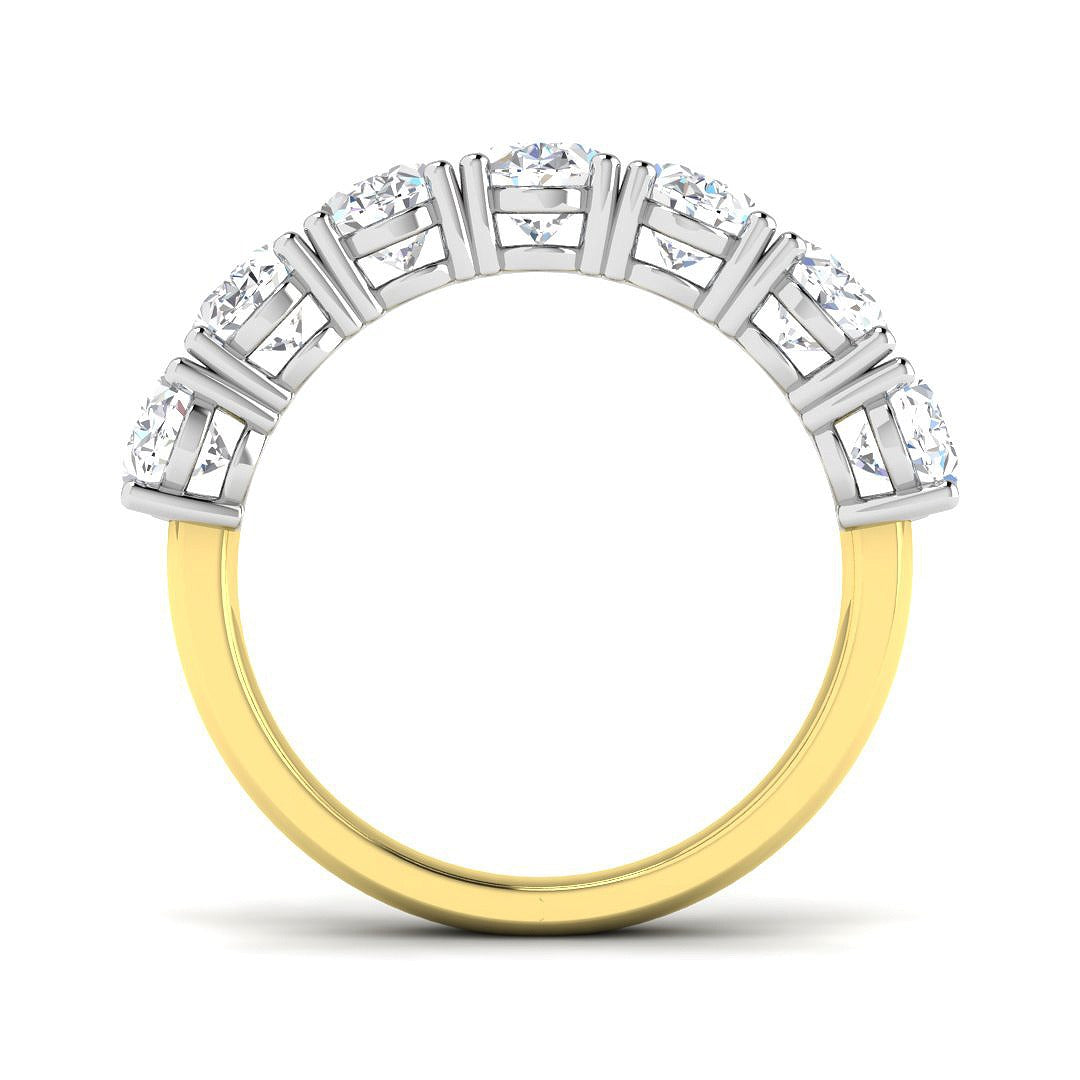 3.50Ct Oval 7 Stone Diamond Ring in 10K/14K gold and platinum with certified lab-grown or natural diamonds