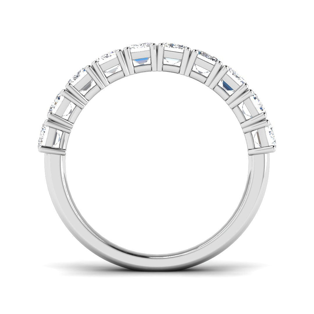 Emerald Diamond Half Eternity Ring in 10K/14K gold and platinum with certified lab-grown or natural diamonds