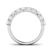 Emerald Diamond Half Eternity Ring in 10K/14K gold and platinum with certified lab-grown or natural diamonds