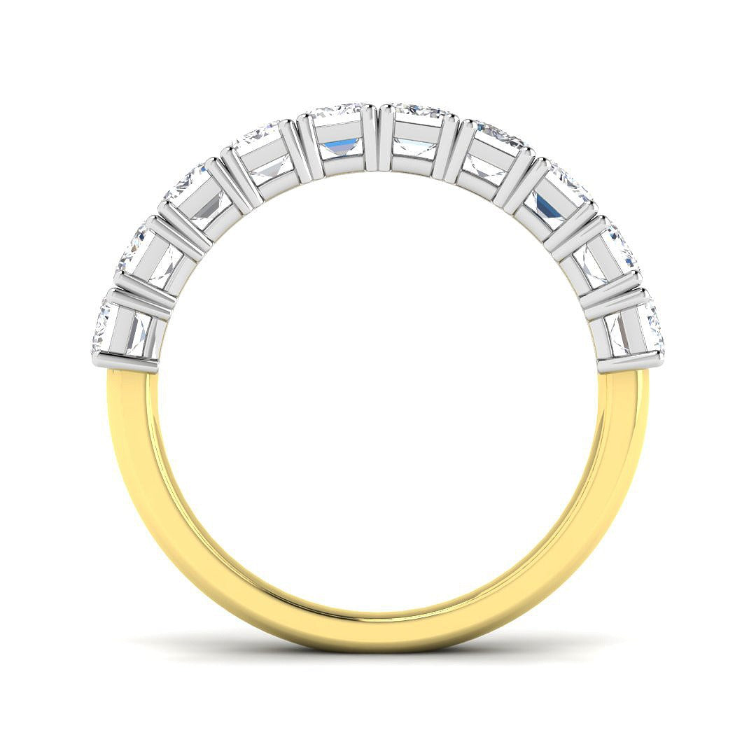 Emerald Diamond Half Eternity Ring in 10K/14K gold and platinum with certified lab-grown or natural diamonds