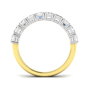 Emerald Diamond Half Eternity Ring in 10K/14K gold and platinum with certified lab-grown or natural diamonds