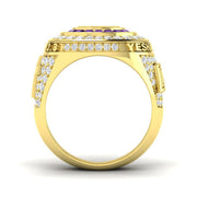 Star of David Championship Ring for Men Amethyst Halo Pave Diamonds in 10K/14K gold and platinum with certified lab-grown or natural diamonds