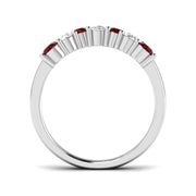 Ruby Wishbone Ring with Diamond Wedding Band in 10K/14K gold and platinum with certified lab-grown or natural diamonds