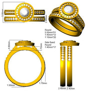 Diamond Whitehass Engagement Ring in 10K/14K gold and platinum with certified lab-grown or natural diamonds