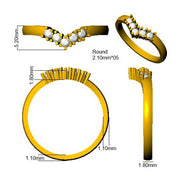 Elegant Diamond Wishbone Ring in 10K/14K gold and platinum with certified lab-grown or natural diamonds