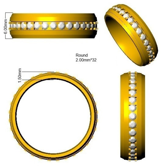 Round Diamond Full Eternity Ring in 10K/14K gold and platinum with certified lab-grown or natural diamonds