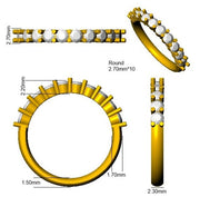 Diamond Half Eternity Ring in 10K/14K gold and platinum with certified lab-grown or natural diamonds