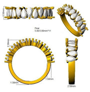 Diamond Half Eternity Ring in 10K/14K gold and platinum with certified lab-grown or natural diamonds