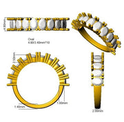 Diamond Half Eternity Ring in 10K/14K gold and platinum with certified lab-grown or natural diamonds