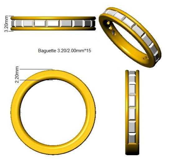 Diamond Half Eternity Ring in 10K/14K gold and platinum with certified lab-grown or natural diamonds