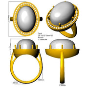 Diamond Mobtacute Opal Ring in 10K/14K gold and platinum with certified lab-grown or natural diamonds