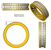 Baguette & Round Diamond Full Eternity Ring in 10K/14K gold and platinum with certified lab-grown or natural diamonds