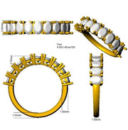 Oval Diamond Half Eternity Ring in 10K/14K gold and platinum with certified lab-grown or natural diamonds