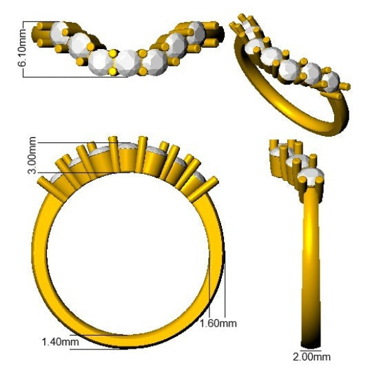 Ruby Wishbone Ring with Diamond Wedding Band in 10K/14K gold and platinum with certified lab-grown or natural diamonds