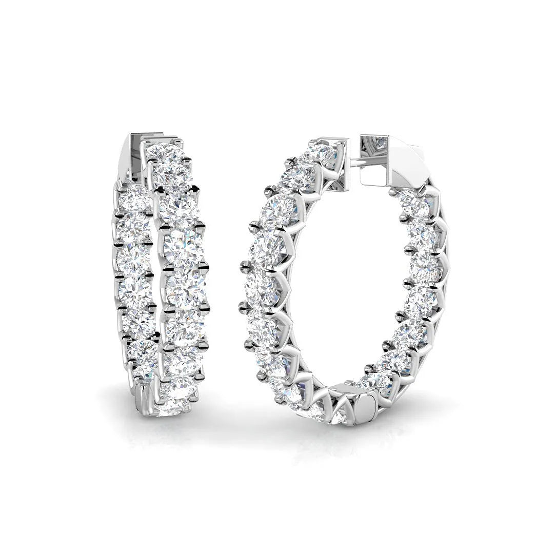 Hoop Earrings - 0.9 Carat Lab-Grown Diamond Sparkle in 10K/14K gold and platinum with certified lab-grown or natural diamonds