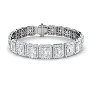 Vintage Diamond Bracelet with Baguette & Round Brilliant Diamonds in Gold & in 10K/14K gold and platinum with certified lab-grown or natural diamonds