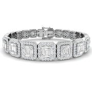 Natural Diamond 7.20Ct Emerald Style Bracelet in 10K/14K gold and platinum with certified lab-grown or natural diamonds