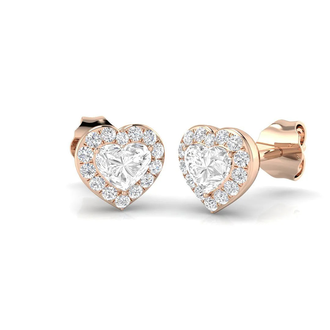 Natural/Lab Grown Diamond Halo Earring /Hallmarked in 10K/14K gold and platinum with certified lab-grown or natural diamonds